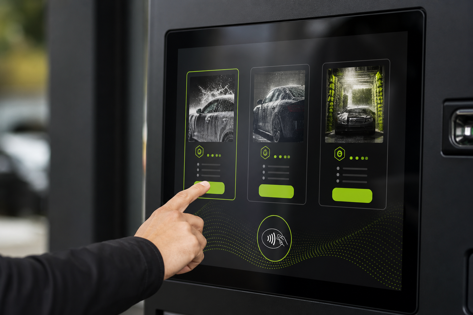 21.5-inch touchscreen with tap-to-pay